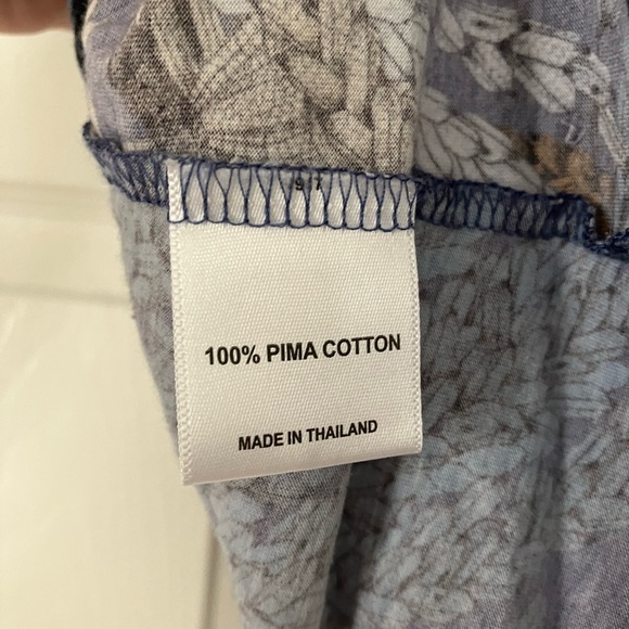 Jim Thompson Pima Cotton Rice Blend Blue T-Shirt Size Large - Picture 6 of 8